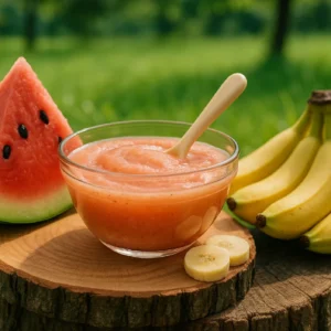 Watermelon and Banana Baby Puree