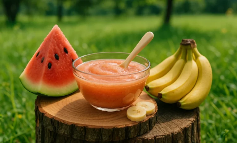 Watermelon and Banana Baby Puree
