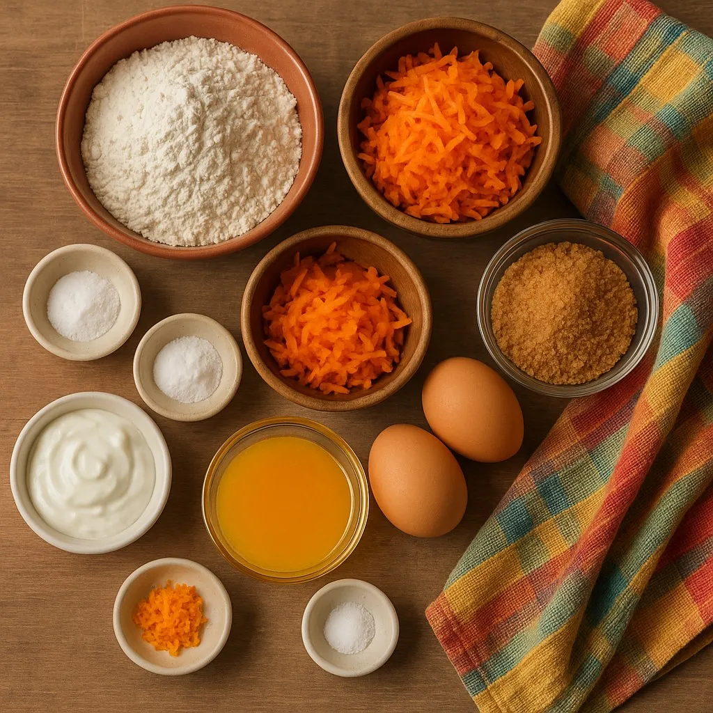 Ingredients Carrot and Orange Muffins