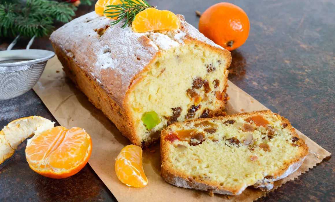 Festive Nut and Fruit Tangerine Cake