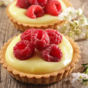 Mini Lemon Tart Cups with Fresh Raspberries