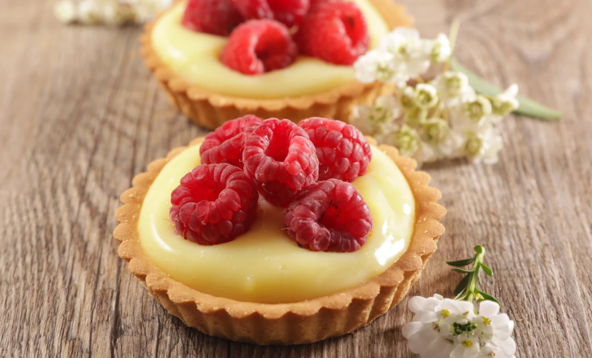 Mini Lemon Tart Cups with Fresh Raspberries