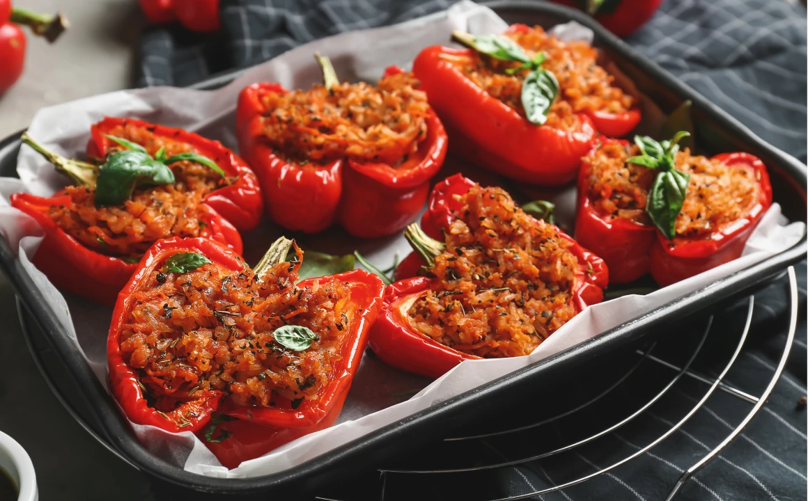 Oven-Baked Stuffed Red Pepper